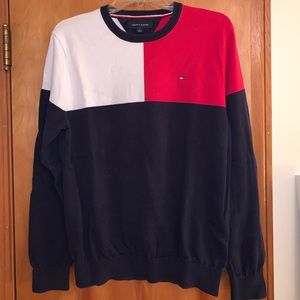 Tommy Hilfiger Red, white and blue crew neck sweater, medium